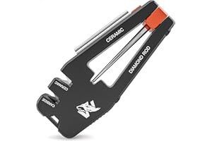 ODENWOLF Blade Professor - Pocket Knife Sharpener - 7 in 1 Portable Handheld Tool with Tungsten Ceramic and Diamond Rods - Compact Portable Knife Sharpener for Hunting, Camping and EDC