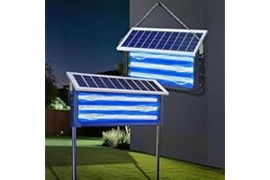 60w,Solar Bug Zapper Outdoor Waterproof, 3000V High Power Cordless Mosquito Zapper, Dual Solar & USB Rechargeable Insect Kill