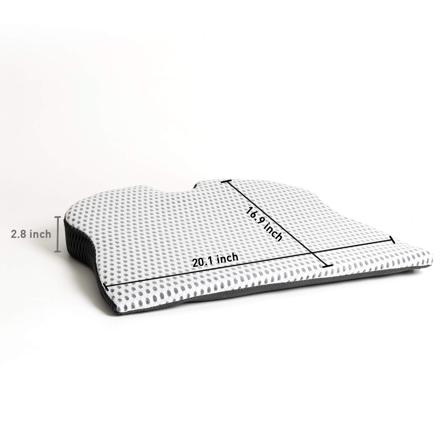 Dreamer Car Wedge Seat Cushion with Strap -Memory Foam Coccyx Wedge Pad -Orthopedic Support and Pain Relief for Lower Back, Tailbone, Coccyx and Hips-Off White