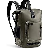 RIDEIRON Waterproof Backpack Motorcycle Dry Bag with Roll Top Closure for Kayaking, Travel, Surfing, Boating, Fishing, Camping (Olive 35L)