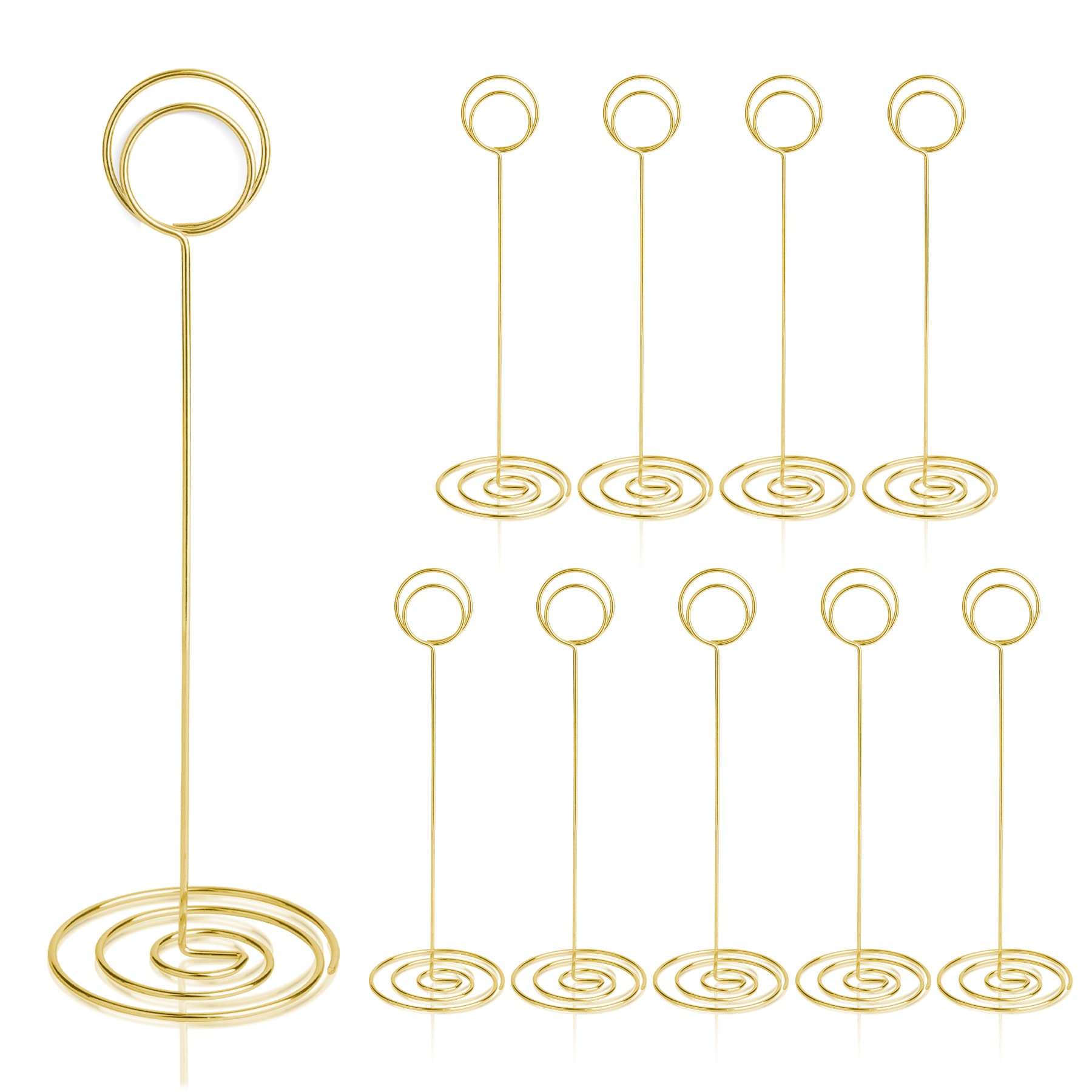 Table Number Holders 10Pcs - 8.75 inch Place Card Holder Tall Table Number Stands for Wedding Party Graduation Reception Restaurant Home Centerpiece Decorations Office Memo (Gold)