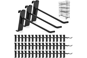 FROIDESENTE Gridwall Hooks 60 Pcs, Pack in 6 Inch Gridwall & Fixtures Hooks for Grid Wall Panels Accessory, Heavy Duty Display Hooks for Wire Grid Wall Accessories Display Rack Hanging Storage ( Black )