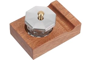 Didiseaon Wood Pen Tray for Desk with Deep Ink Bottle Holder Tilting Calligraphy Holder and Stable Dip Pen Cradle for Home Of