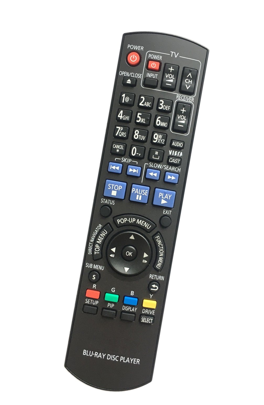 Photo 1 of Replaced Remote Control Compatible for Panasonic DMP-BDT350 N2QAYB000378 DMPBD75GN DMP-BD60 DMPBD80 DMP-BD75 BD Blu-Ray Disc DVD Players