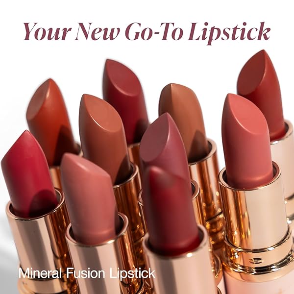 MINERAL FUSION LIPSTICK, VIVID & SMUDGE-FREE LIP COLOR WITH AVOCADO OIL, COCOA SEED BUTTER & MORE, LONG-LASTING VEGAN LIPSTICK, FD&C DYE-FREE, CRUELTY-FREE, PARABEN-FREE, GLUTEN FREE, PASSION PUNCH