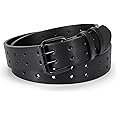 XZQTIVE Men Dual Holes Belt For Jean Pant Casual Leather Belts With Double Prong Buckle
