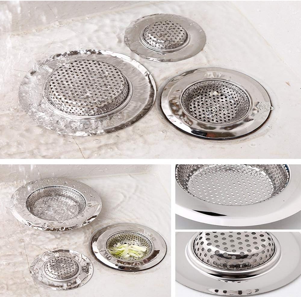 Teklingo Hair Catcher Shower Drain(3 Pack), Bathtub Drain Cover, Sink Tub Drain Stopper, Sink Strainer for Kitchen and Bathroom, Hair Stopper for Bathtub Drain Cover Size from 2.13'' to 4.5''. - - 