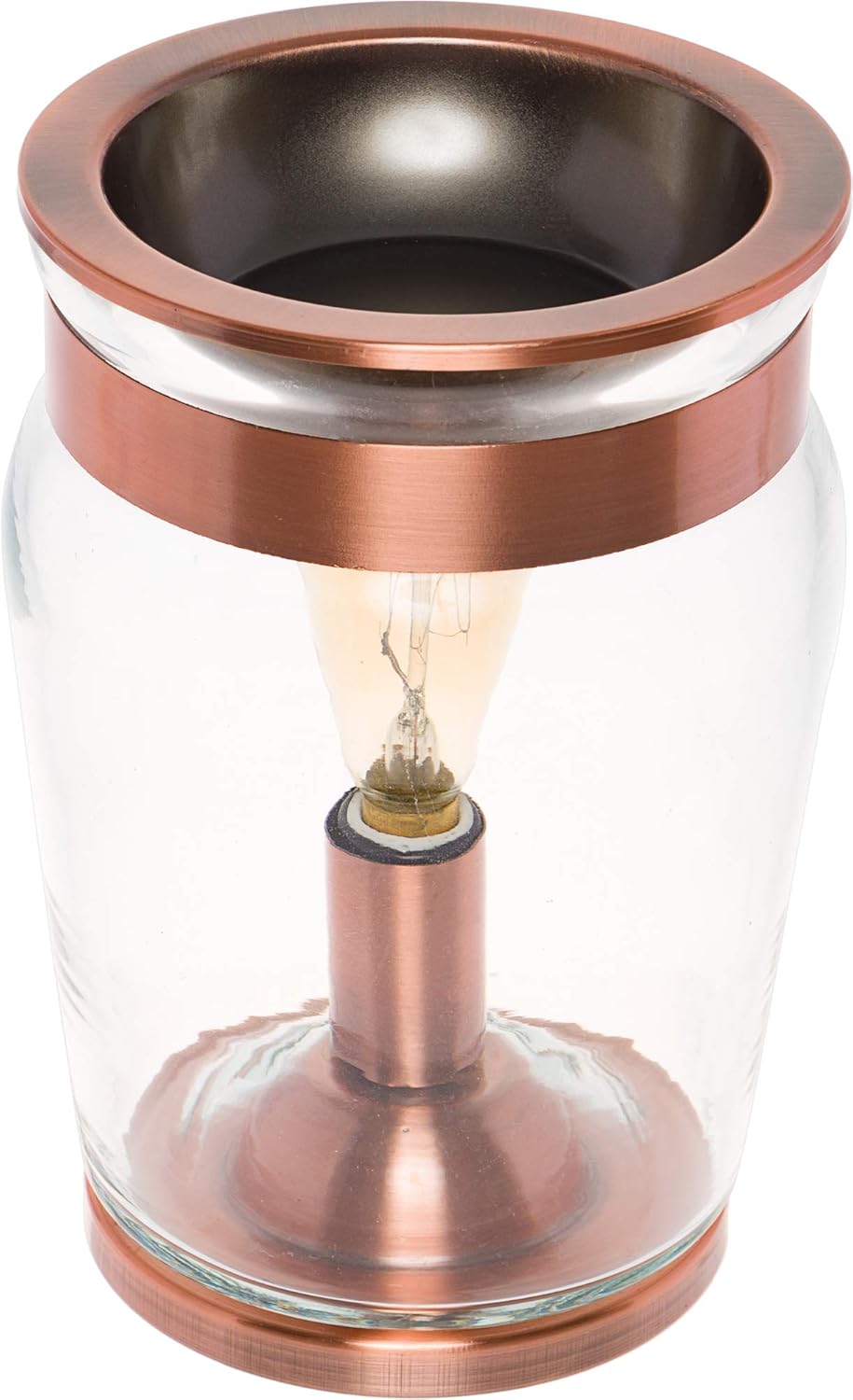 Mindful Design Glass Wax Warmer with Copper Band PlugIn Wax Melter Air Freshener