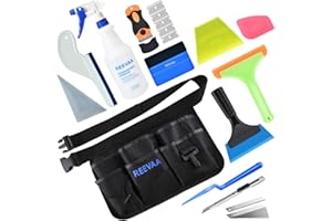 REEVAA® Window Tint Kit for Car, Professional Window Tint Tools with Waist Bag Spray Bottle, Silicone Squeegee for Windshield, Glass Door Cleaning, Essential Tinting Kit for Window Sun Film