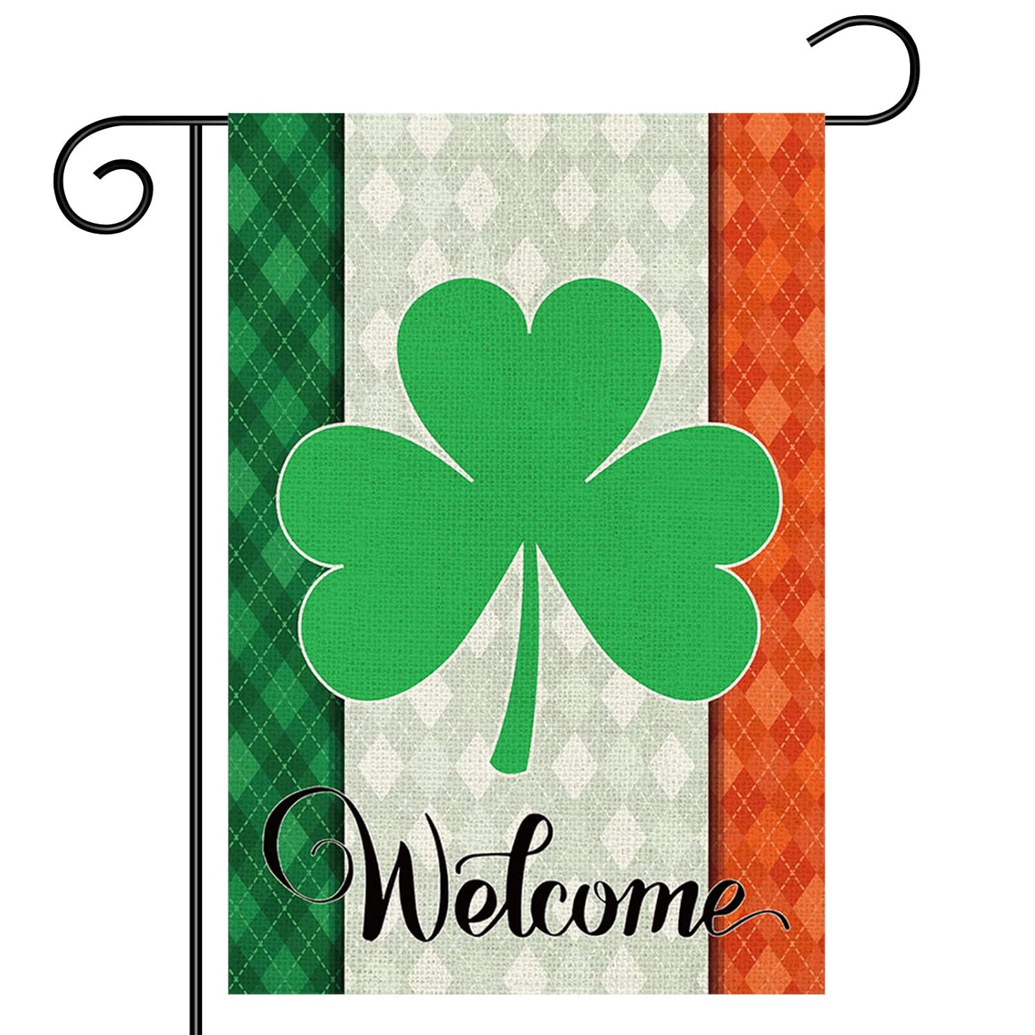 Seasonal Home Farmhouse Sign Yard Holiday Outdoor For Banner Day Patricks Saint Sided Double Flag Welcome Shamrock Clover Spring Plaid Buffalo Flag Garden Day Patricks St Decor Inch 12 5x18 Flags Outdoor Decor More