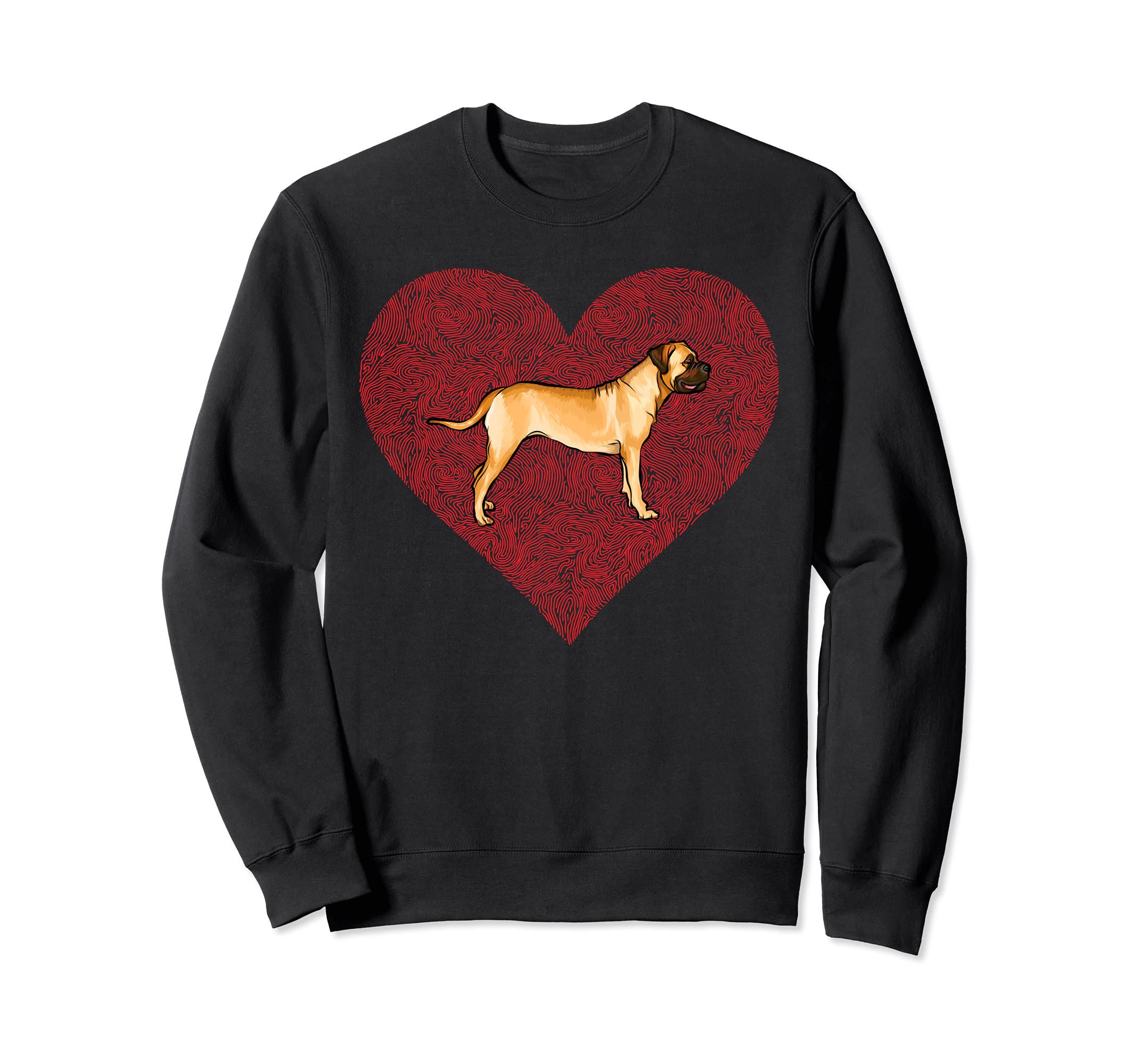 Bullmastiff Valentines Day Dog Love Fingerprint Sweatshirt