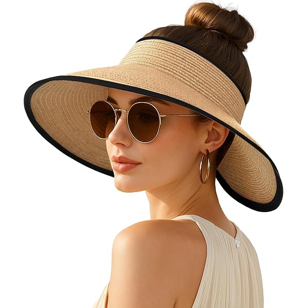 Two Tone Wide Brim Pork Pie Weave Straw Sun Boater Hat - NEW Men/Women Summer Straw Pork Pie Hat Boater Derby Fedora Sun  main image 4