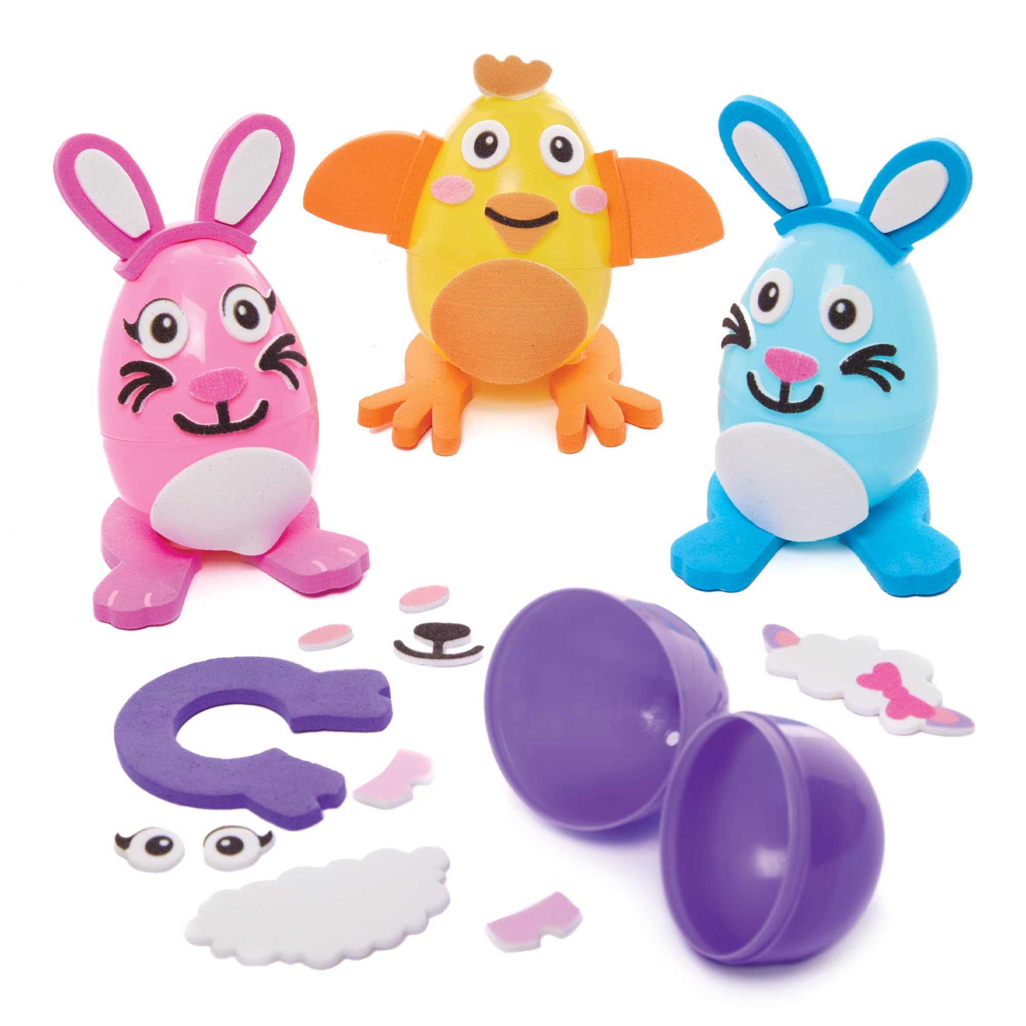 Baker Ross FX526 Easter Egg Kits - Pack of 8, Egg Arts and Craft Kits for Kids