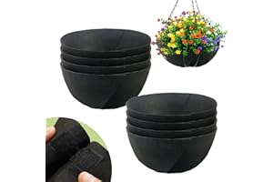 Sumloty 8 Pack 14 Inch Fabric Planter Basket Liner- Felt Flower Pot Liners Replacement Coco Fiber Liner for Hanging Basket Flowers Round Hanging Basket Liners Prevent Birds from Nesting