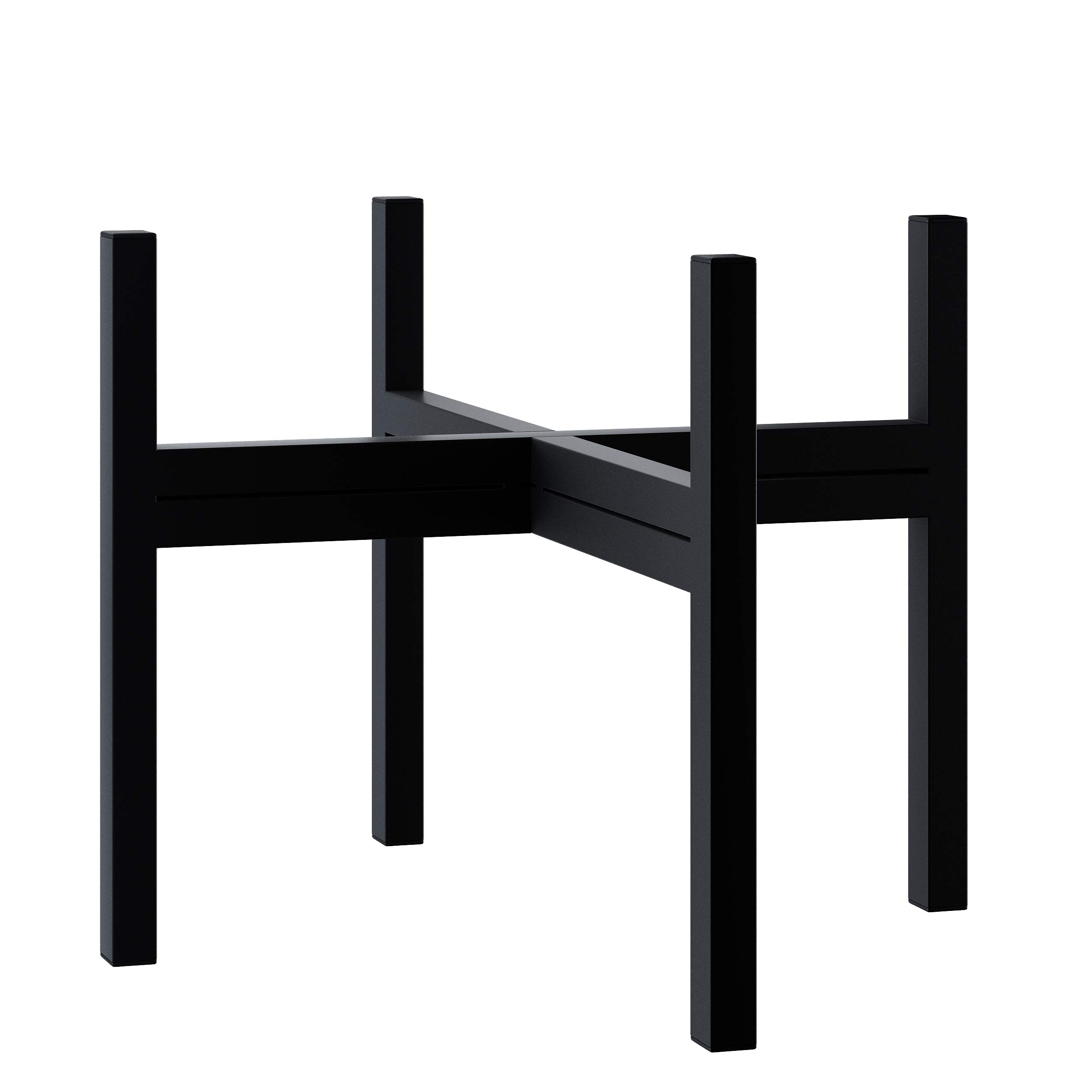 Photo 1 of FaithLand Mid Century Plant Stand Indoor Outdoor(Plant Pot Not Included), Holds Planters with a Maximum Width of 14 Inch, Metal Planter Stand, Potted Plant Holder, Black - Width Not Adjustable