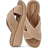 YOKI NOMI-05 Women’s Wedge Sandals with Rhinestone Straps – Bling Sandals, Sparkly Dressy Wedges, Fancy Platform Wedges