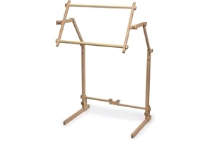 ALLABOUTEMBROIDERYUA Needlework Floor-Standing Type Stand with Adjustable Frame Made of Organic Beech Wood Tapestry Cross Stitch Embroidery Frame Holder (15.7" x 22")