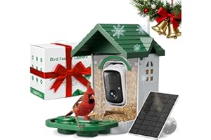 INKCKU Bird Feeder with Camera, 2K HD Solar Powered Birdhouse with Cam for Outdoors, AI Identify Birds Species, Auto Capture & Real-time Notifications (Green)