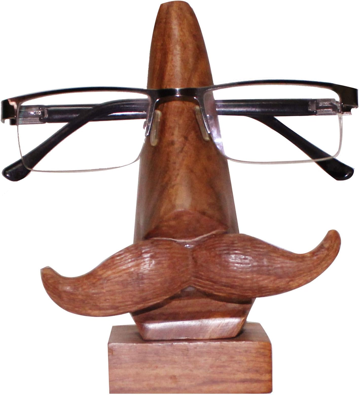 Craft Art India Handmade Wooden Nose Shaped Spectacle / Specs / Eyeglass Holder /stand