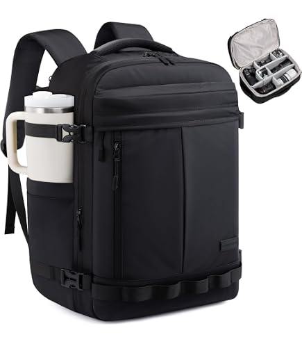 LOVEVOOK 50L Travel Backpack for Women Men, TSA Personal Item Travel Bag Fits 17.3inch Laptop, Waterproof Airline Approved Carry On Luggage With 2 Cubes for Weekender Hiking Business, Black : Clothing