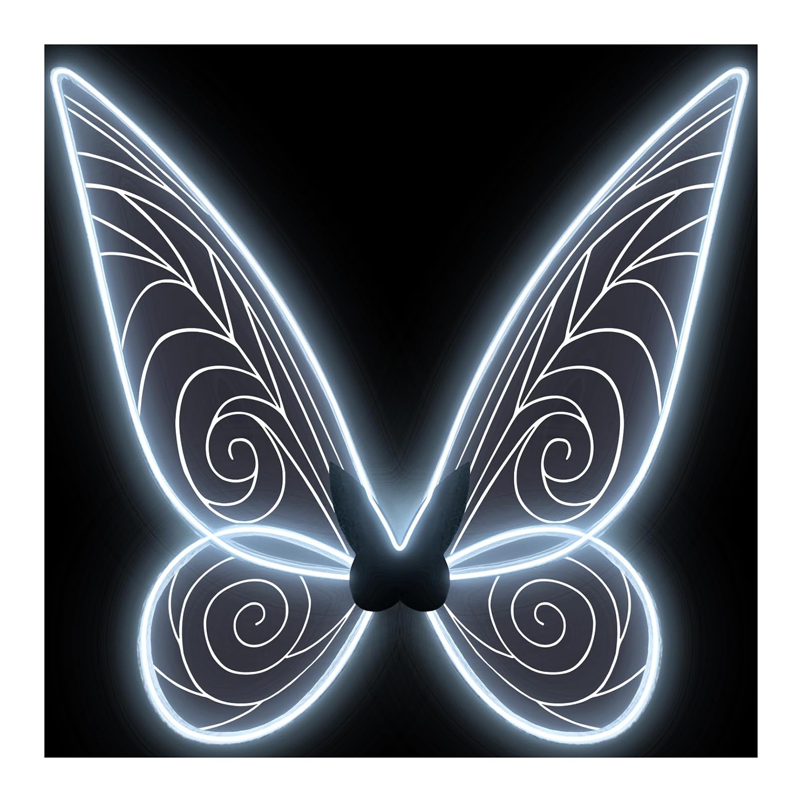 Tanganan Adult Fairy Wings Light up Butterfly Wings for Women, LED Fairy Wing Sparkle Angel Wings Halloween Cosplay Costume Dress Up Wings for Girls (White)
