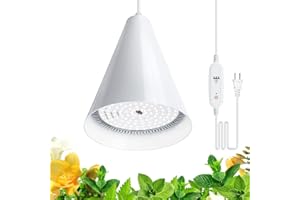 Bstrip Hanging Grow Light, Full Spectrum Grow Lights for Indoor Plants, 25W Plant Light Bulbs with 16.4FT Power Cord, 5000K Plant Light with Timer