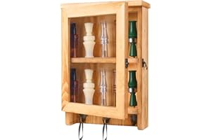 KISHYA Duck Call Holder,Duck Call Wall Holder, for Duck Call Lanyard Wall Mount,Duck Call Display Case,Duck Call Organizer Rack,Wall Mount Visible Duck Whistle Holder Shadow Wooden Box for Duck Hunting
