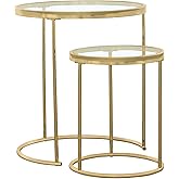Coaster Home Furnishings - Maylin - 2-Piece Round Nesting Table Set with Steel Frame and Glass top- Tempered Glass Tops - Con