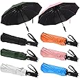 Reginary 6 Pcs Windproof Travel Umbrellas 10 Ribs Auto Open & Close Collapsible Folding Compact Umbrella for Rain Snow Sun