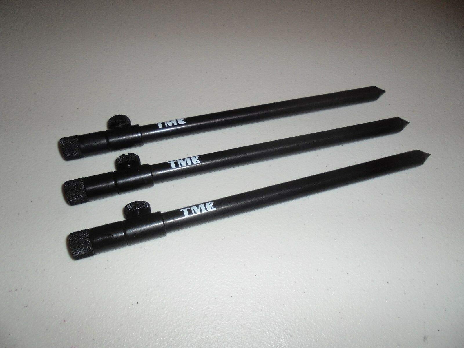 TMC 3 x Aluminium Bank Sticks 25-45 cm's. Rod Rests, Buzz Bar, Alarms. 16mm
