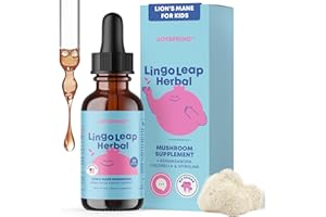 JoySpring Lions Mane for Kids | Speech Delay Supplement for Kids & Toddlers | Lion’s Mane Mushroom, Gotu Kola & Ashwagandha for Speech Therapy & Cognitive Support – Easy-Take Liquid | LingoLeap Herbal