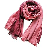 ANIDL Cotton Linen Fashion Scarf,Gradient Two-tone Four Season Scarf Shawl Beach Gauze,Long Lightweight Travel scarf 75"×35"