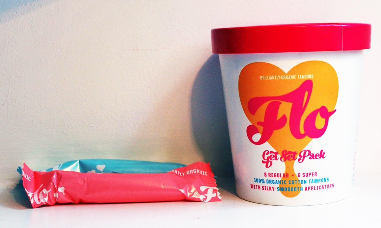 FLO Organic Tampons Soft Compact Applicators, Combo Pack (14 Tampons