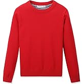 CUNYI Boys' Long Sleeve Crew Neck Cotton Pullover Knit Sweater