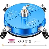 LidoDola 14'' Pressure Washer Surface Cleaner Blue, Power Washer Accessory | Stainless Steel Housing with 4 Wheels, 1/4" QC, 2 Extension Wands &amp; 2 Replacement Nozzles, for Gas &amp; Electric Pressure Washer