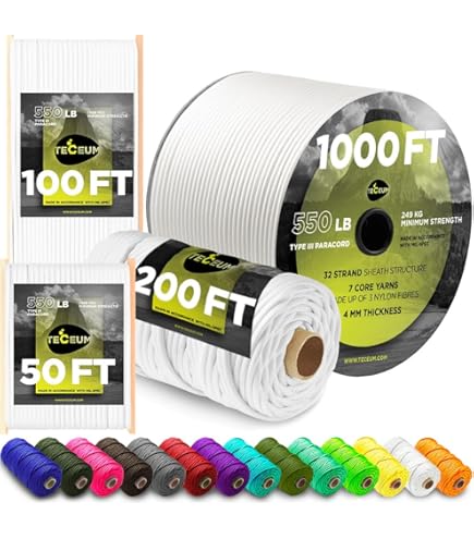 Paracord Planet 275 Paracord – Lightweight Cord For DIY...