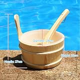 Zalati Wooden Bucket and Ladle Set 4L Sauna Water Barrel view 2