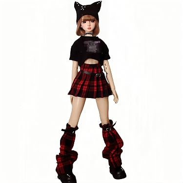 Pack De 4 Vestidos Y Accesorios Para Muñeca De 17cm - Ropa De Tela Suave: Mono Morado, Top Rayas, Gorro De Gatito Y Collar - Ideal Para Regalo De Cumpleaños O Navidad Ropa Muñecas
