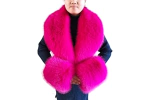 Eosxrp Faux Fur Collar Cuffs Set Warm Fake Fur Scarf Winter Women Fluffy Large Shawl Furry Scarves