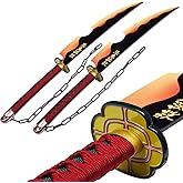 ziqing Demon Katana Sword Real Metal Uzui Tengen Katana Anime Cosplay Sword, A Variety of Styles,30inchs