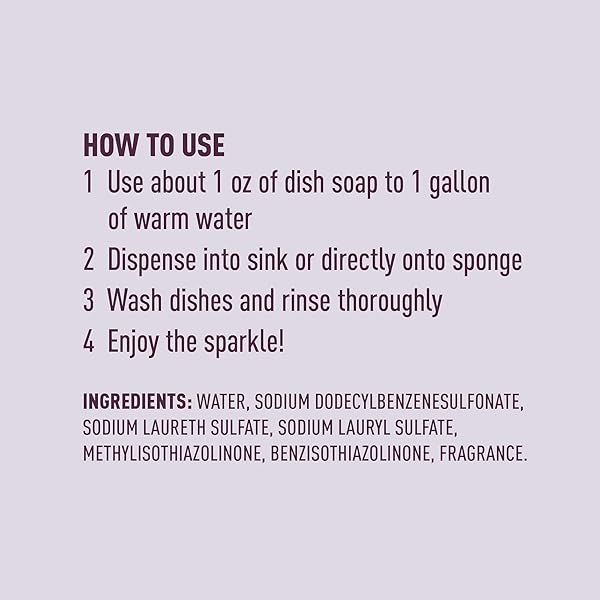 AMAZON BRAND – PRESTO! DISH SOAP, LAVENDER SCENT, 30 FL OZ, PACK OF 2