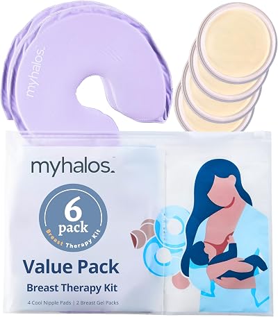 myhalos Breast Cooling Gel Pads for Postpartum & Breastfeeding Relief