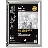SECO Front Load Easy Open Snap Poster Frame/Picture Frame 24" x 36", Silver Metal Frame (SN2436NEW)