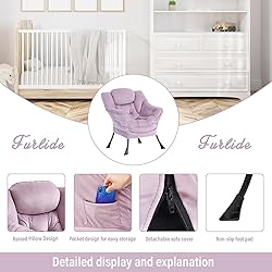 Furlide Lazy Chair with Ottoman, Modern Chair with