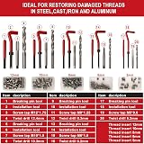 131Pcs Thread Repair Kit HSS Drill Helicoil SAE&Metric M5-M12 view 3