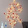 Rose LED Tree Branch Lights for Wall, Rose Flower Willow Vine Twig Decor Garland with 72 LED Lights and Remote,8 Lighting Modes,Christmas Decorations Indoor for Home Wall Door Window (63inch)