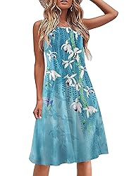 HOTOUCH Women Summer Casual Midi Dress Floral