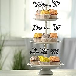 Gyufise 30Pcs Vintage 2006 Cupcake Toppers Glitter