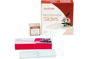 AmScope BSC12-72P100S22 72 Pre-Cleaned Blank Plate Microscope Slides and 12 Single Depression Concave Slides Plus 100 Coversl