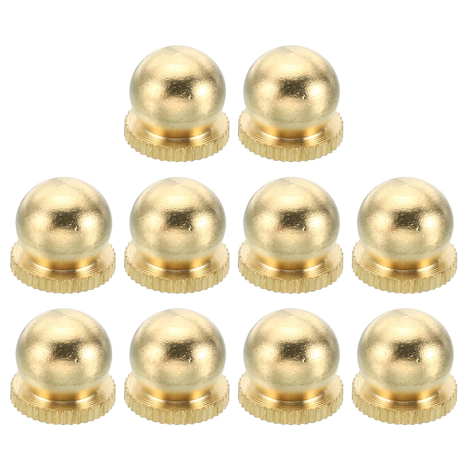 PATIKIL M5x0.8 Thread Brass Cap Nuts Knob, 10 Pack Lamp Finial Decoration Screw Caps Nut Handle Knob Decoration for Lighting Furniture Cabinet, 11mm